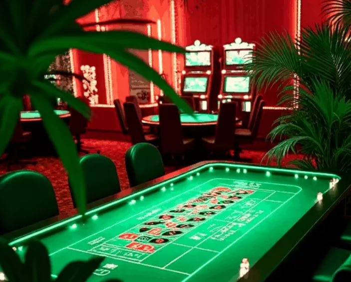 Dealer live casino tersenyum melayani pemain dari studio profesional